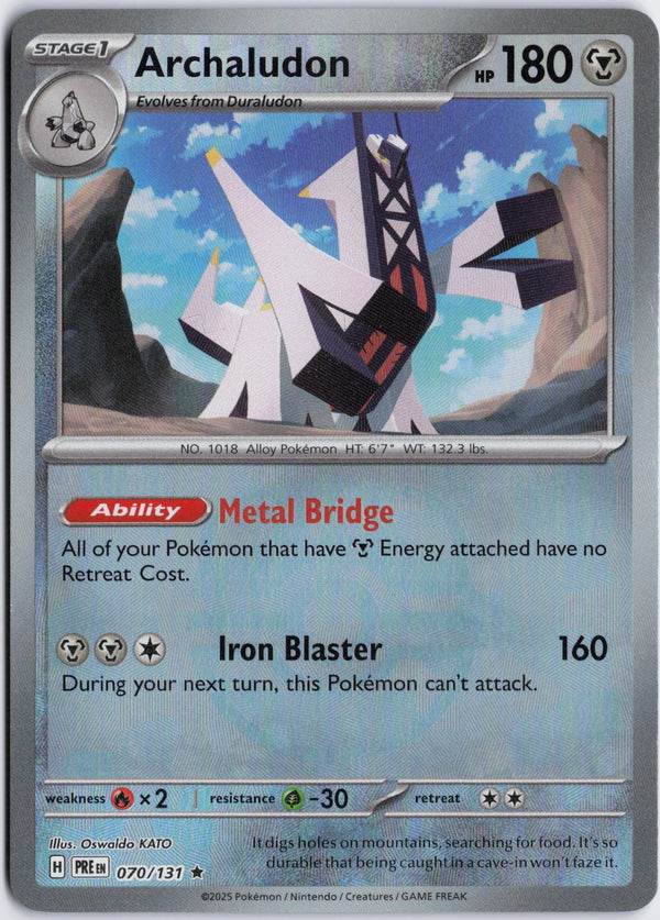 Carta Pokémon Archaludon · Prismatic Evolutions #070/131 (NM) — pieza única en Moon's Collectibles México