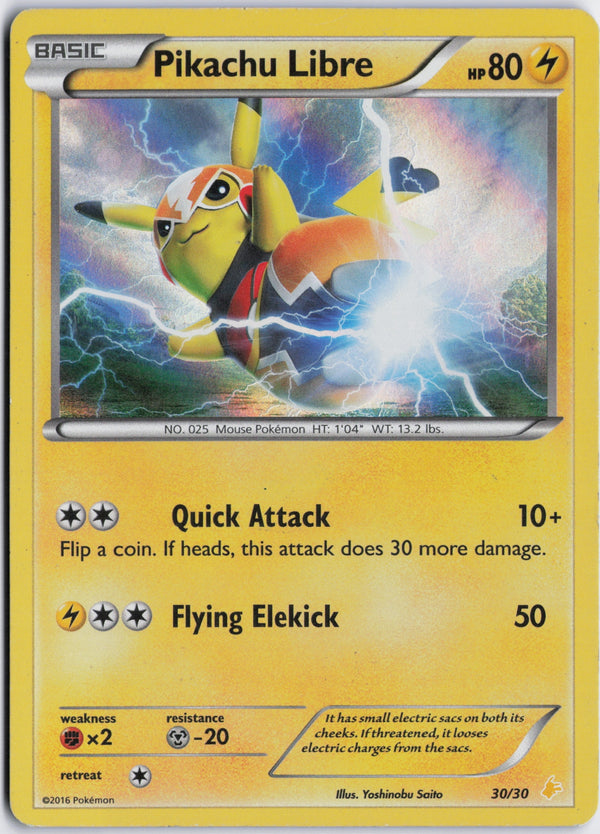Carta Pokémon Pikachu Libre · XY Trainer Kit Pikachu Libre #30/30 (MP) — pieza única en Moon's Collectibles México