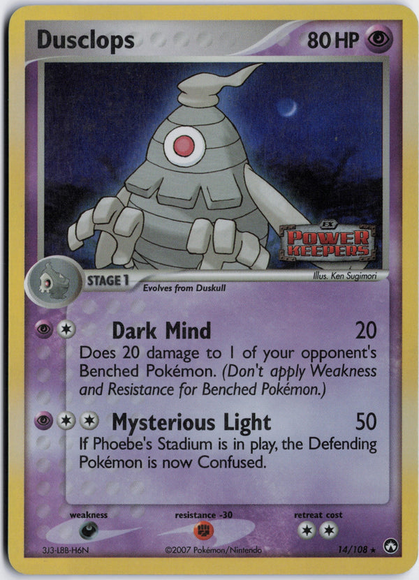 Carta Pokémon Dusclops · Power Keepers #14/108 (LP) — pieza única en Moon's Collectibles México