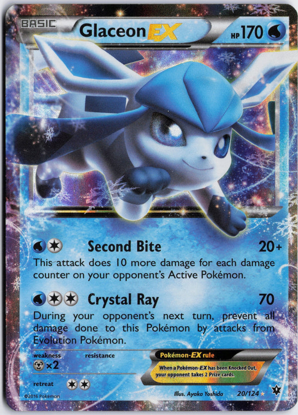 Carta Pokémon Glaceon-EX · Fates Collide #20/124 (LP) — pieza única en Moon's Collectibles México