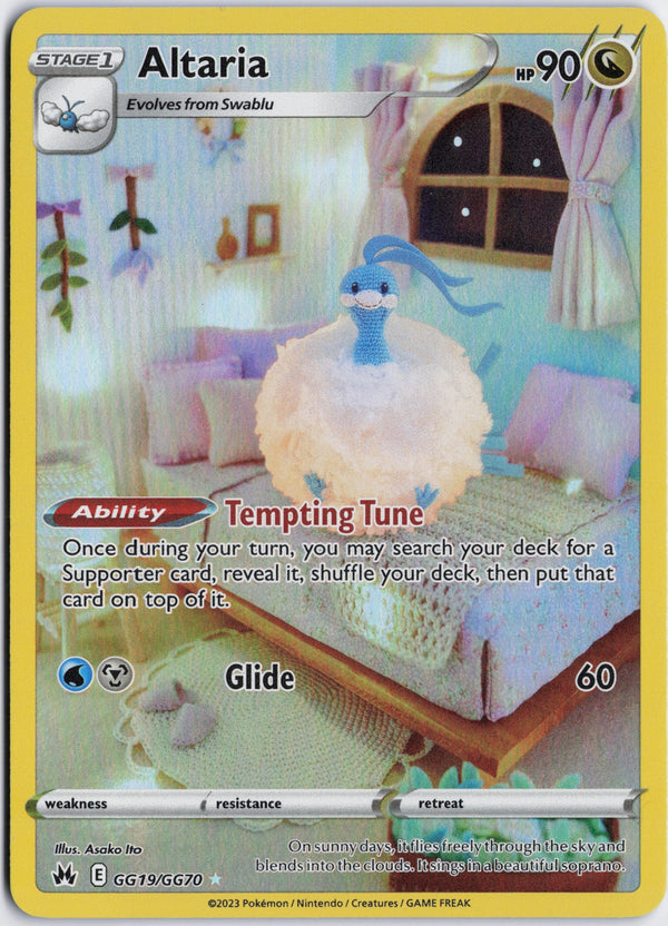 Carta Pokémon Altaria · Crown Zenith Galarian Gallery #GG19/GG70 (NM) — pieza única en Moon's Collectibles México