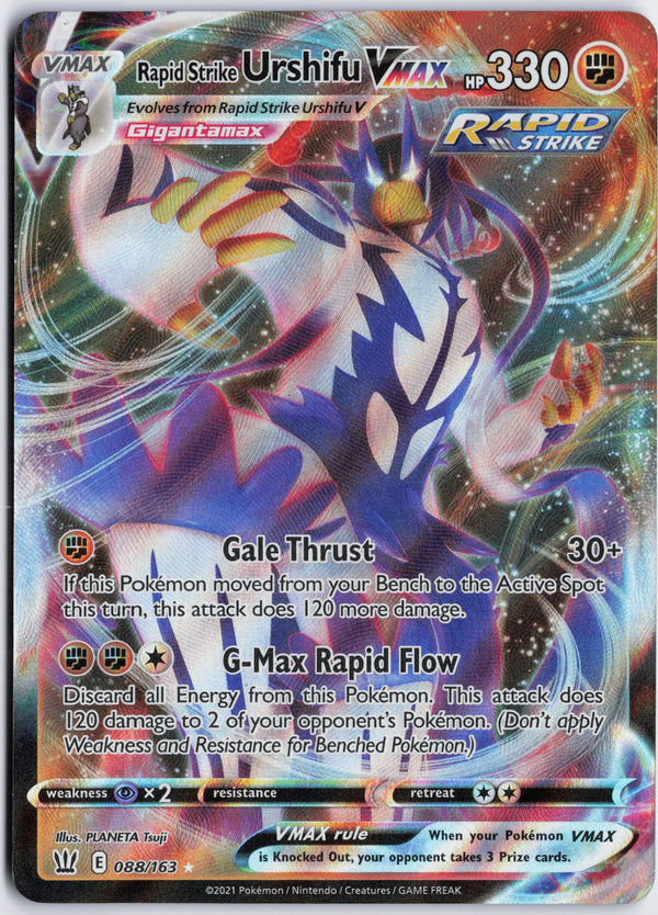 Carta Pokémon Rapid Strike Urshifu VMAX · Battle Styles #088/163 (NM) — pieza única en Moon's Collectibles México