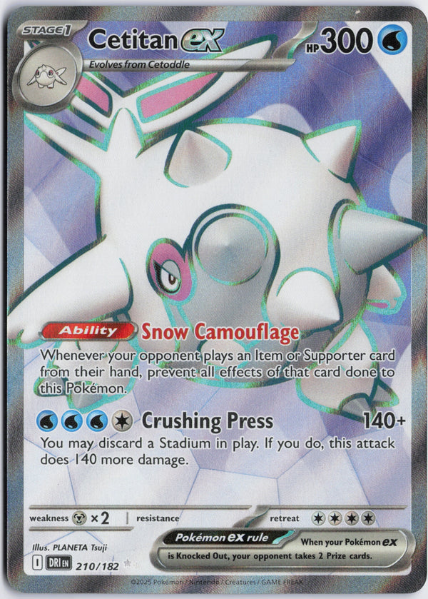 Carta Pokémon Cetitan ex · Destined Rivals #210/182 (NM) — pieza única en Moon's Collectibles México