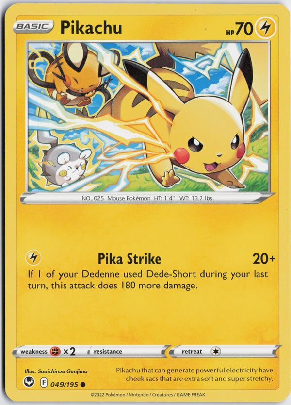 Carta Pokémon Pikachu · Silver Tempest #049/195 (NM) — pieza única en Moon's Collectibles México
