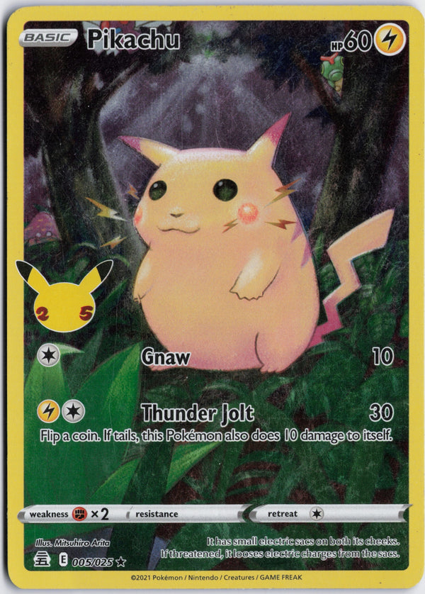 Carta Pokémon Pikachu · Celebrations #5 (NM) — pieza única en Moon's Collectibles México