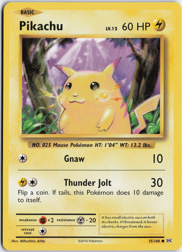 Carta Pokémon Pikachu · Evolutions #35/108 (NM) — pieza única en Moon's Collectibles México