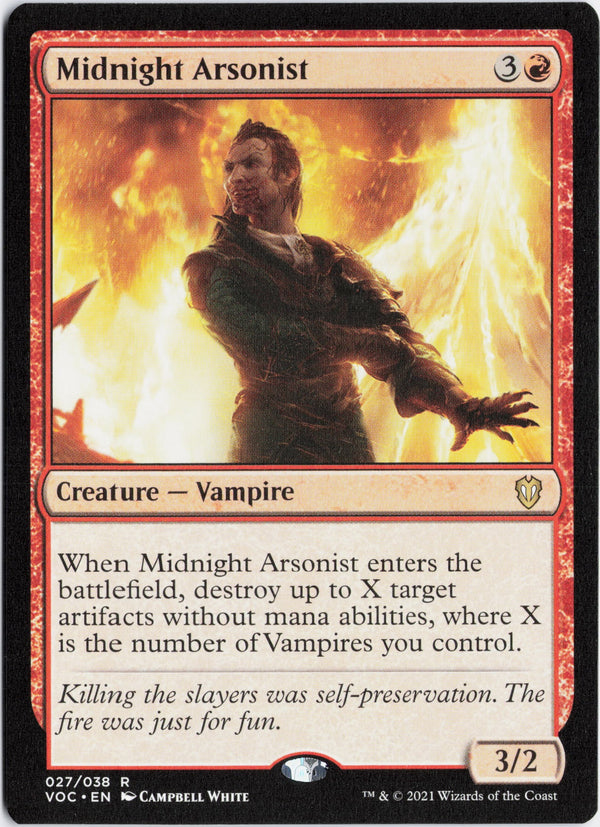 Carta Pokémon Midnight Arsonist · Crimson Vow Commander #27 (NM) — pieza única en Moon's Collectibles México
