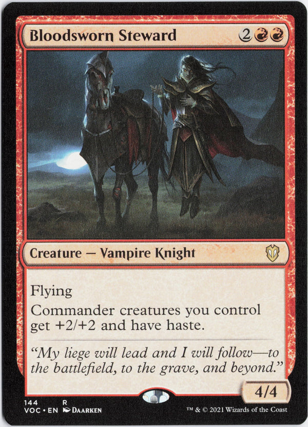 Carta Pokémon Bloodsworn Steward · Crimson Vow Commander #144 (NM) — pieza única en Moon's Collectibles México