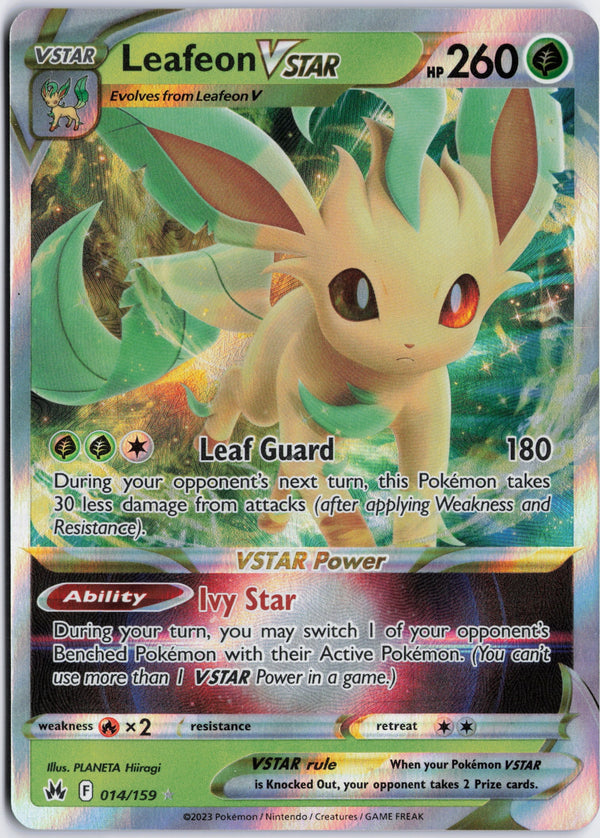 Carta Pokémon Leafeon VSTAR · Crown Zenith #014/159 (NM) — pieza única en Moon's Collectibles México
