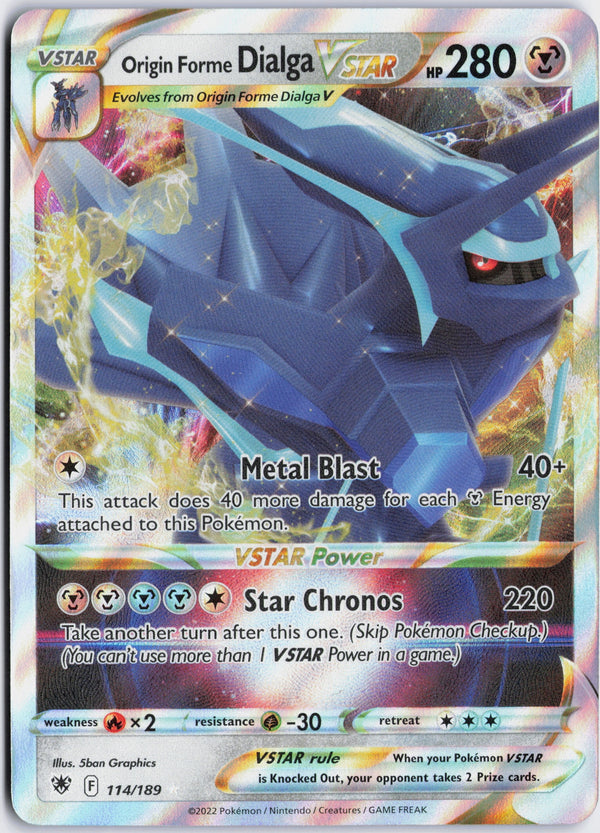 Carta Pokémon Origin Forme Dialga VSTAR · Astral Radiance #114/189 (NM) — pieza única en Moon's Collectibles México