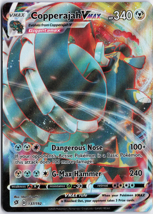 Carta Pokémon Copperajah VMAX · Rebel Clash #137/192 (NM) — pieza única en Moon's Collectibles México
