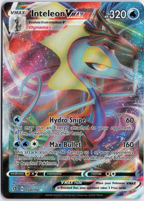 Carta Pokémon Inteleon VMAX · Rebel Clash #050/192 (NM) — pieza única en Moon's Collectibles México