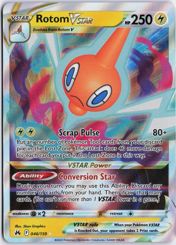 Carta Pokémon Rotom VSTAR · Crown Zenith #046/159 (NM) — pieza única en Moon's Collectibles México