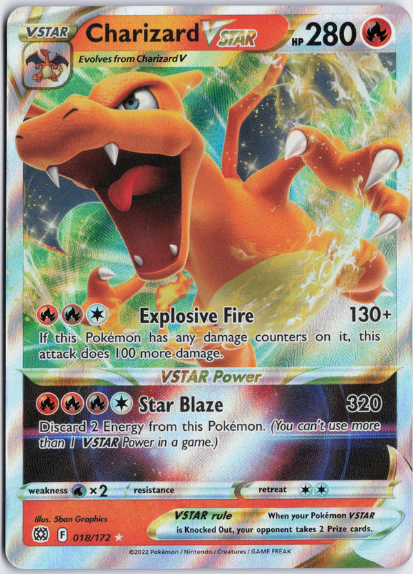 Carta Pokémon Charizard VSTAR · Brilliant Stars #018/172 (NM) — pieza única en Moon's Collectibles México