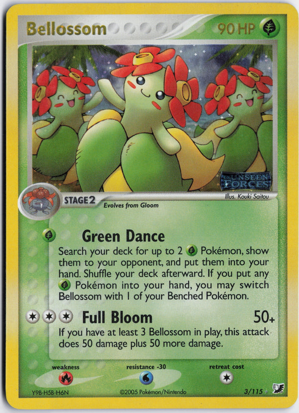 Carta Pokémon Bellossom · Unseen Forces #3/115 (NM) — pieza única en Moon's Collectibles México