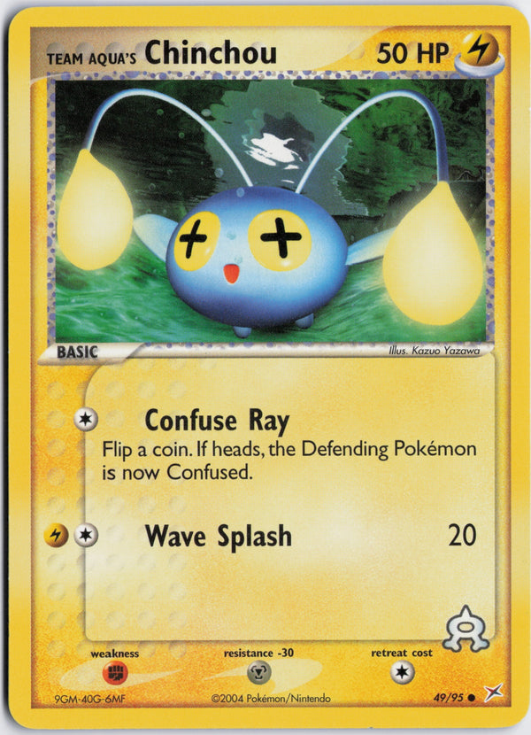 Carta Pokémon Team Aqua's Chinchou · Team Magma vs Team Aqua #49/95 (LP) — pieza única en Moon's Collectibles México