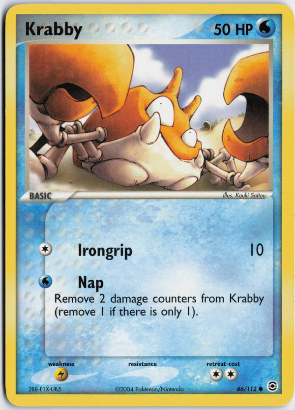Carta Pokémon Krabby · FireRed & LeafGreen #66/112 (NM) — pieza única en Moon's Collectibles México