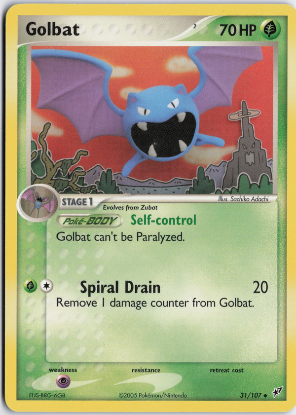 Carta Pokémon Golbat · Deoxys #31/107 (NM) — pieza única en Moon's Collectibles México