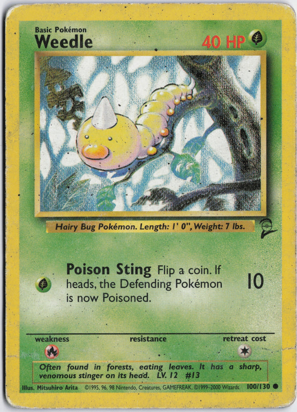 Carta Pokémon Weedle · Base Set 2 #100/130 (NM) — pieza única en Moon's Collectibles México