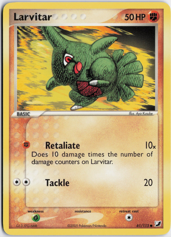 Carta Pokémon Larvitar · Unseen Forces #61/115 (NM) — pieza única en Moon's Collectibles México