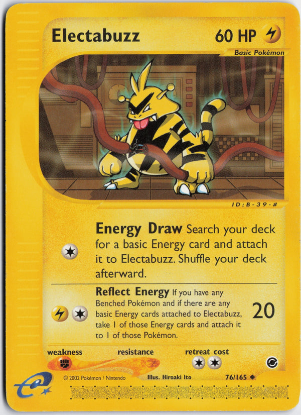 Carta Pokémon Electabuzz · Expedition Base Set #76/165 (MP) — pieza única en Moon's Collectibles México