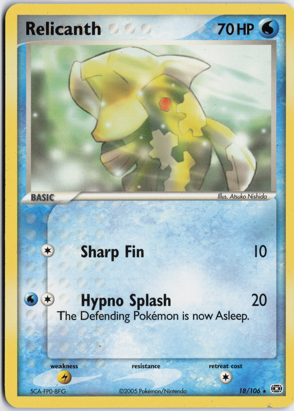 Carta Pokémon Relicanth · Emerald #18/106 (NM) — pieza única en Moon's Collectibles México