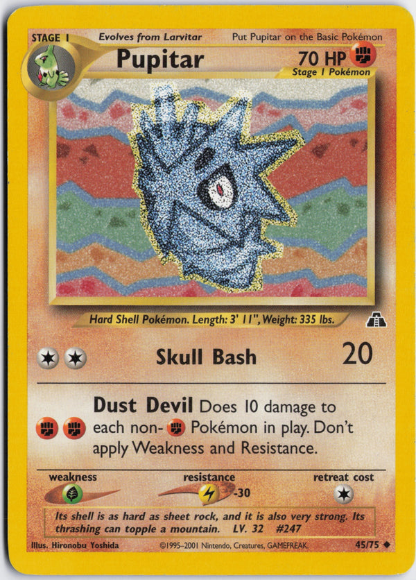 Carta Pokémon Pupitar · Neo Discovery #45/75 (MP) — pieza única en Moon's Collectibles México
