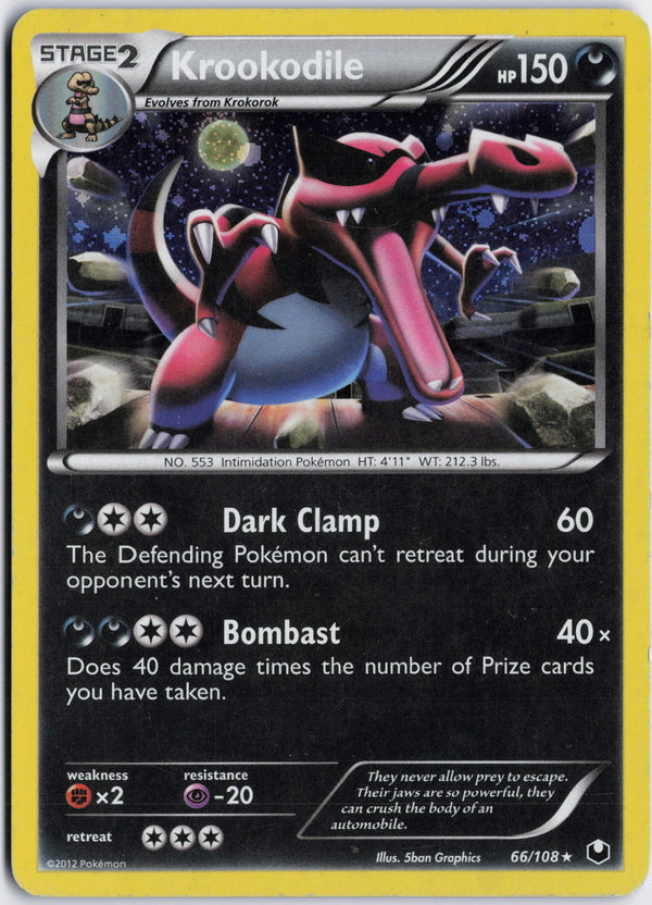 Carta Pokémon Krookodile · Dark Explorers #66/108 (LP) — pieza única en Moon's Collectibles México