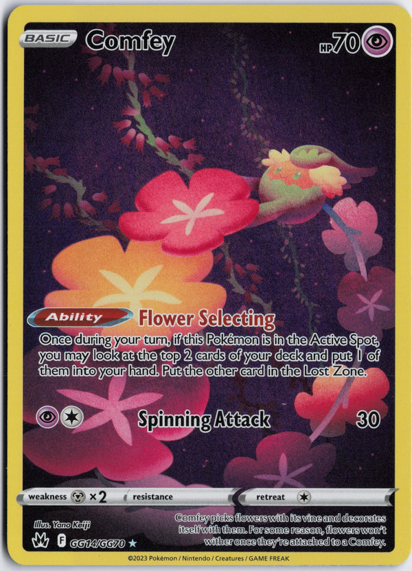 Carta Pokémon Comfey · Crown Zenith Galarian Gallery #GG14/GG70 (NM) — pieza única en Moon's Collectibles México