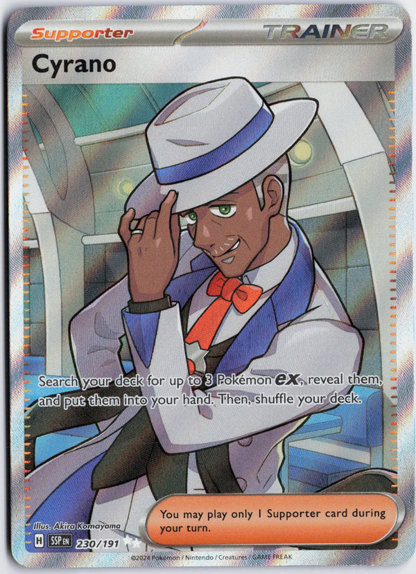 Carta Pokémon Cyrano · Surging Sparks #230/191 (NM) — pieza única en Moon's Collectibles México