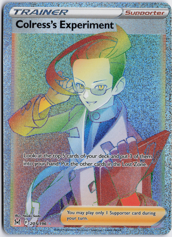 Carta Pokémon Colress's Experiment · Lost Origin #205/196 (NM) — pieza única en Moon's Collectibles México