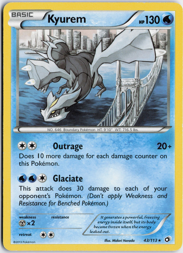 Carta Pokémon Kyurem · Legendary Treasures #43/113 (NM) — pieza única en Moon's Collectibles México