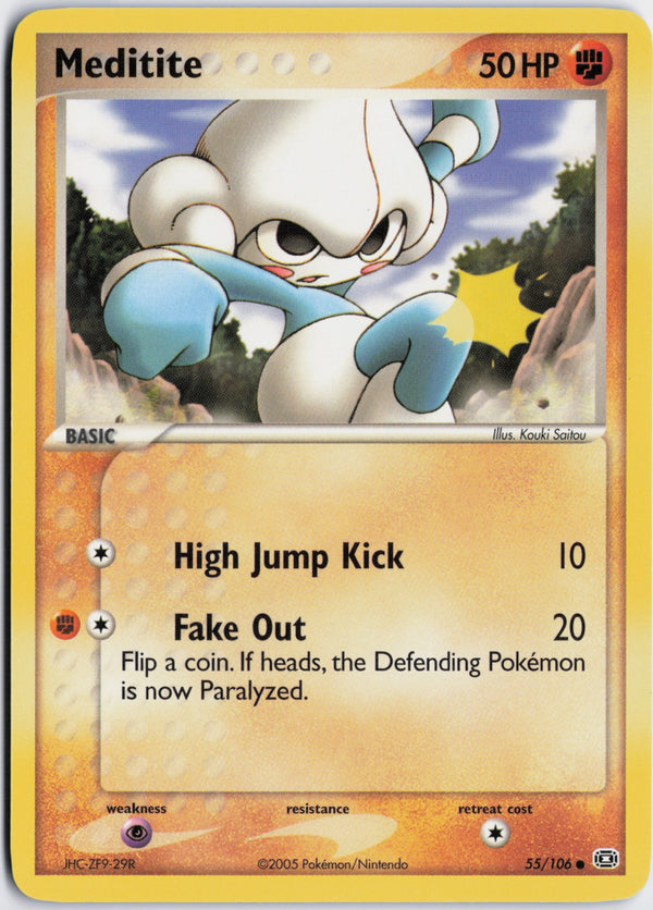 Carta Pokémon Meditite · Emerald #55/106 (NM) — pieza única en Moon's Collectibles México