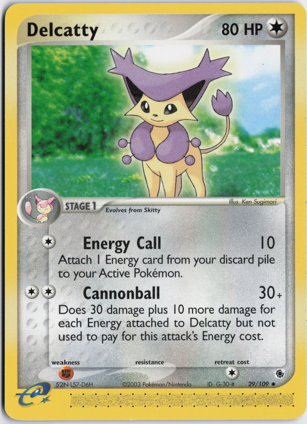 Carta Pokémon Delcatty · Ruby & Sapphire #29/109 (NM) — pieza única en Moon's Collectibles México