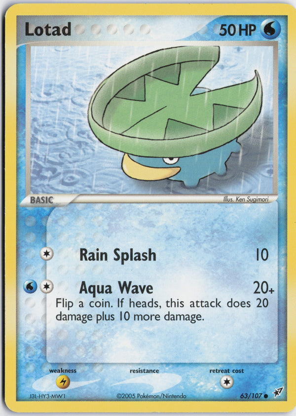 Carta Pokémon Lotad · Deoxys #63/107 (NM) — pieza única en Moon's Collectibles México