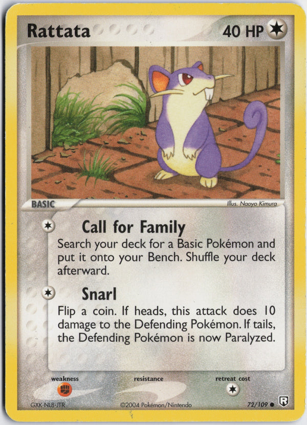 Carta Pokémon Rattata · Team Rocket Returns #72/109 (NM) — pieza única en Moon's Collectibles México