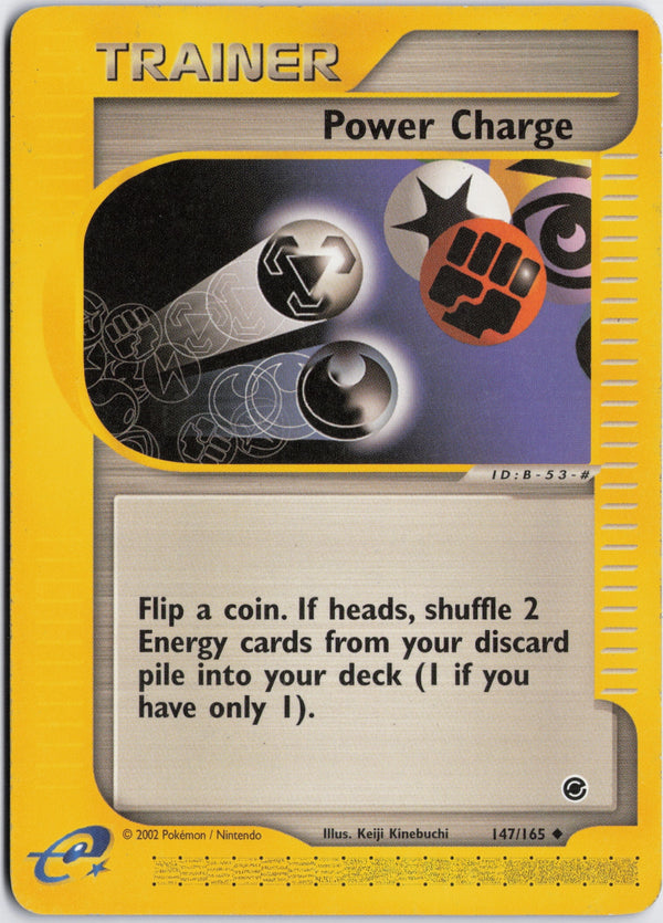 Carta Pokémon Power Charge · Expedition Base Set #147/165 (NM) — pieza única en Moon's Collectibles México