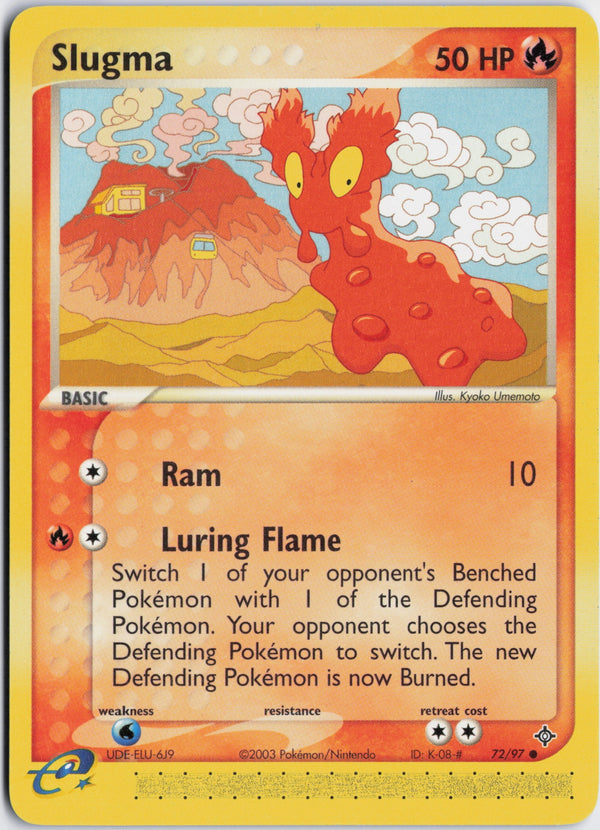 Carta Pokémon Slugma · Dragon #72/97 (NM) — pieza única en Moon's Collectibles México