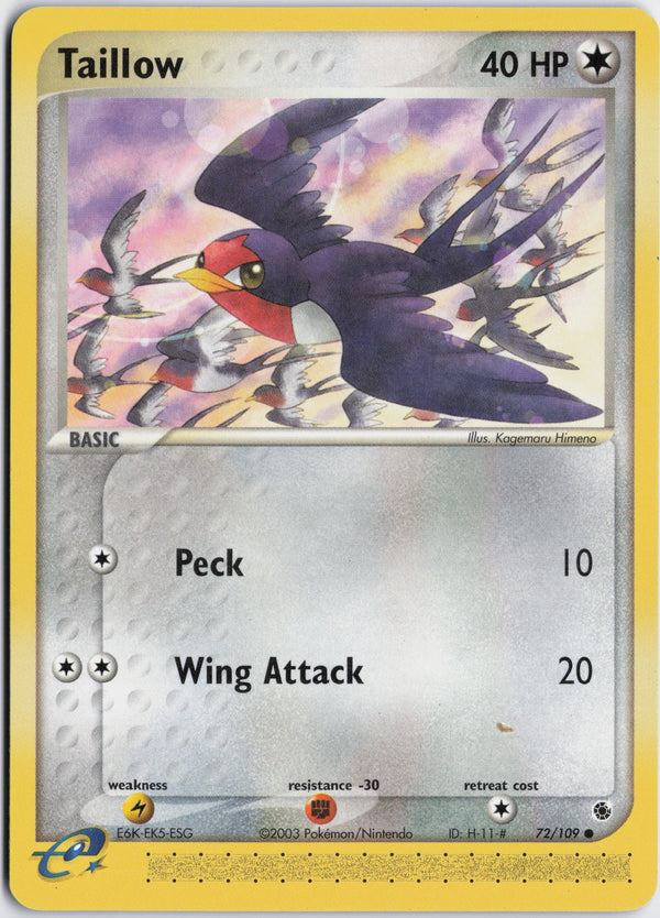 Carta Pokémon Taillow · Ruby & Sapphire #72/109 (NM) — pieza única en Moon's Collectibles México
