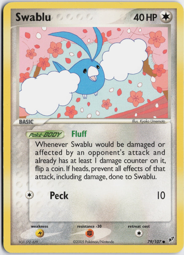 Carta Pokémon Swablu · Deoxys #79/107 (NM) — pieza única en Moon's Collectibles México
