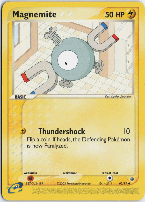 Carta Pokémon Magnemite · Dragon #63/97 (NM) — pieza única en Moon's Collectibles México
