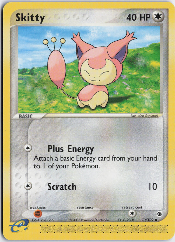 Carta Pokémon Skitty · Ruby & Sapphire #70/109 (NM) — pieza única en Moon's Collectibles México