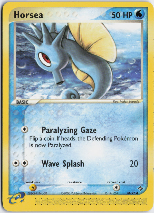 Carta Pokémon Horsea · Dragon #58/97 (NM) — pieza única en Moon's Collectibles México
