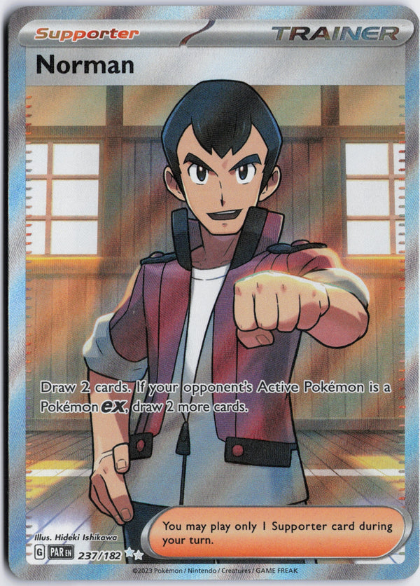 Carta Pokémon Norman · Paradox Rift #237/182 (NM) — pieza única en Moon's Collectibles México