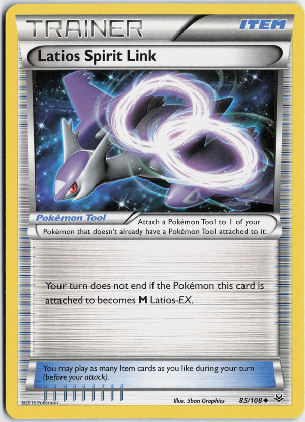 Carta Pokémon Latios Spirit Link · Roaring Skies #85/108 (NM) — pieza única en Moon's Collectibles México