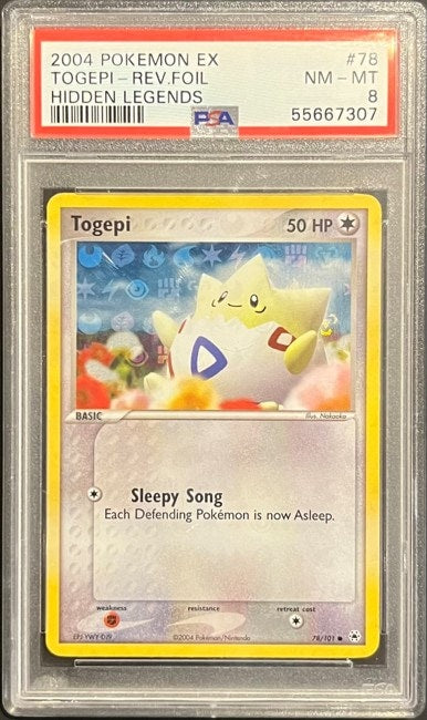 Carta Pokémon Togepi · Hidden Legends #78/101 (PSA 8) — pieza única en Moon's Collectibles México